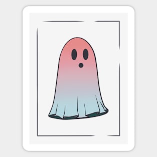 Retro 80’s Ghost With Border Sticker